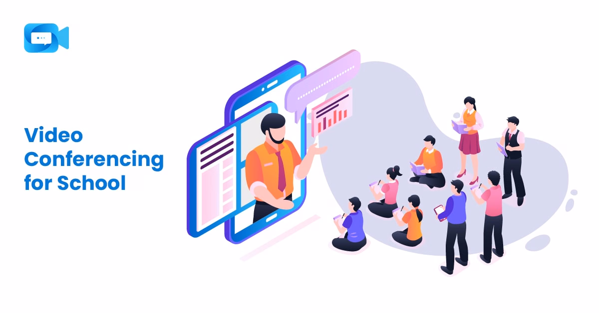 Secure video conferencing solution for schools with virtual classes, online meetings, screen sharing and student-teacher collaboration