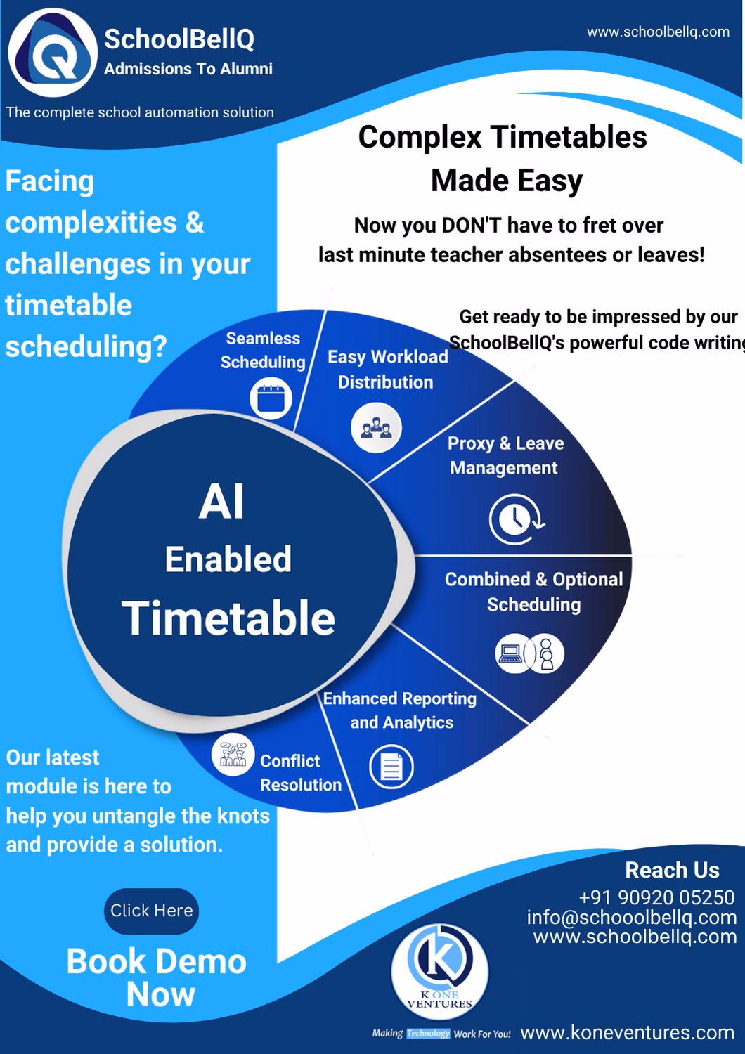 Automated school timetable management system for conflict-free scheduling, teacher allocation and optimized class planning